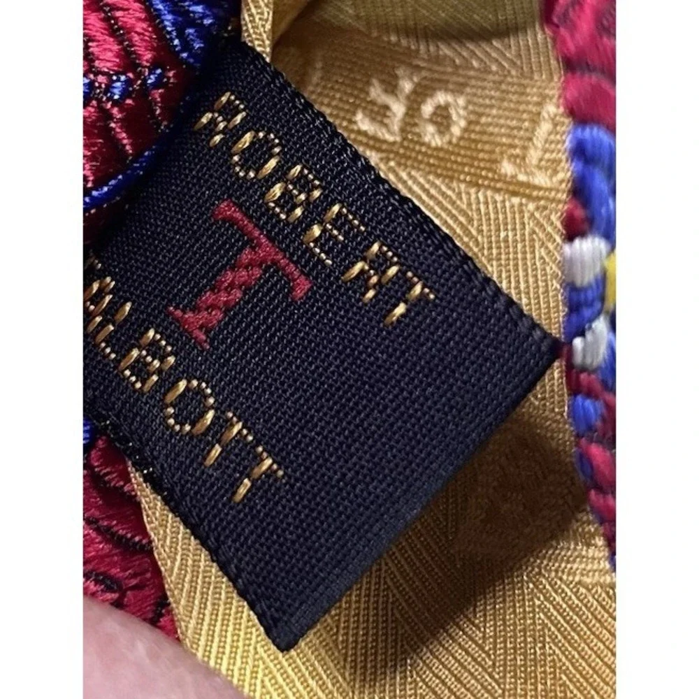 ROBERT TALBOTT Best‎ Of Class Nordstrom Red/Blue/Yellow SILK Neck Tie 58
